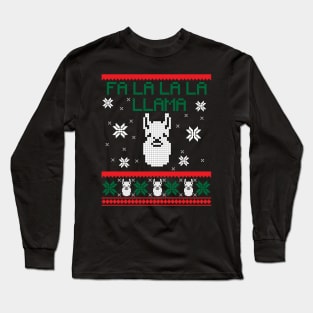 Ugly Christmas Top Fa La La La La Llama Funny Holidays Long Sleeve T-Shirt